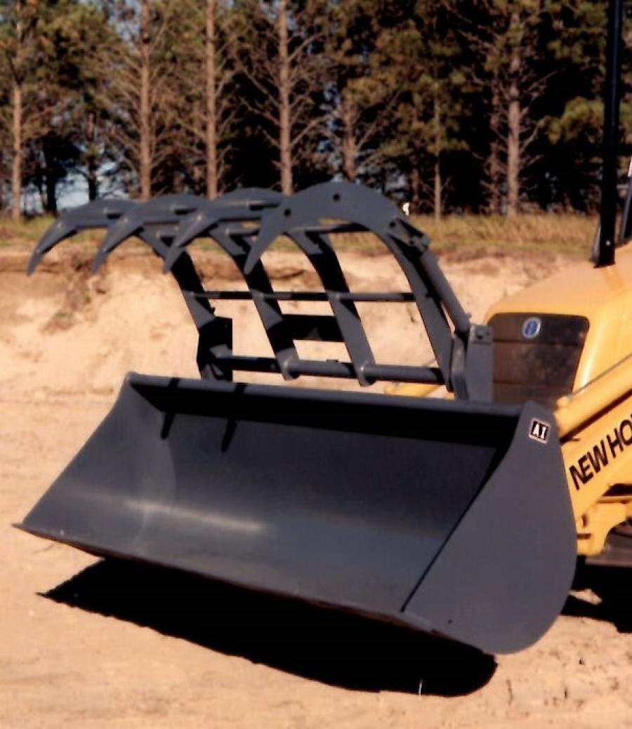 Attachments International introduced a new high-capacity bucket with free 
grapple, for tractor loader backhoes.