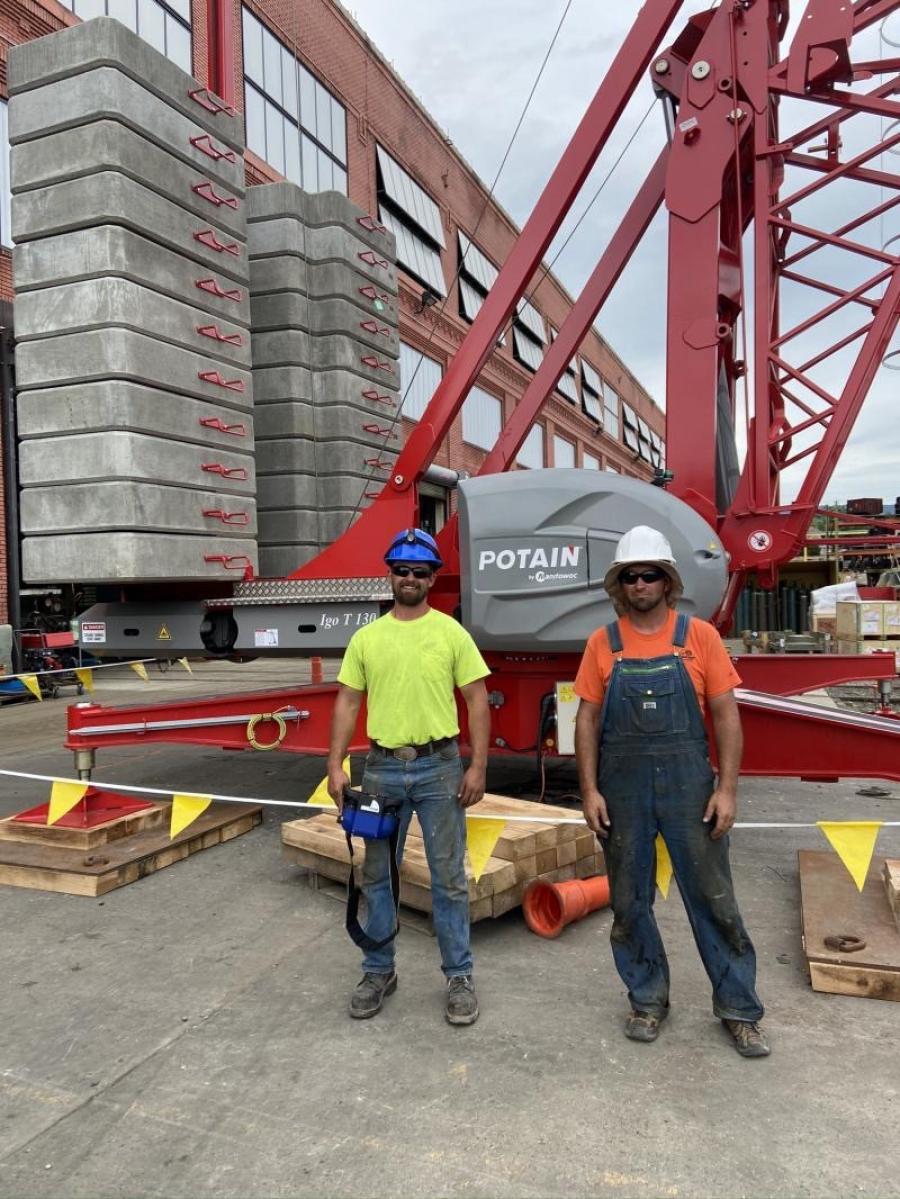 Operators Adam Boozel and Nick Knepp, of David M. Maines & Associates Inc., attended Stephenson Equipment’s training and became NCCCO-certified operators in April. They are pictured in front of the company’s new Igo T 130 that will be working in its roofing division.