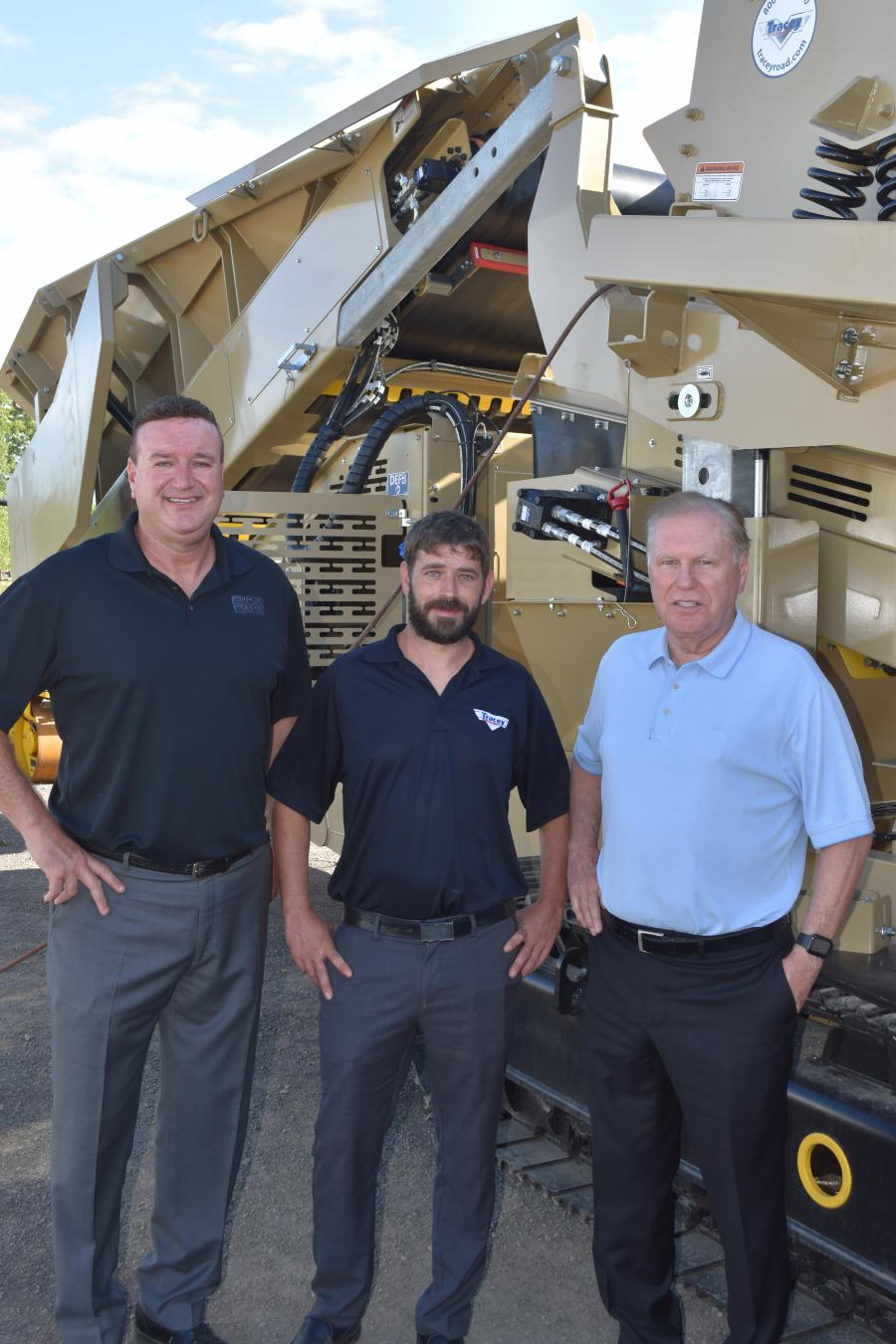 (L-R): Scott Collins, executive vice president of sales; David McLean, director of aggregate processing sales; and Jerry Tracey, president.