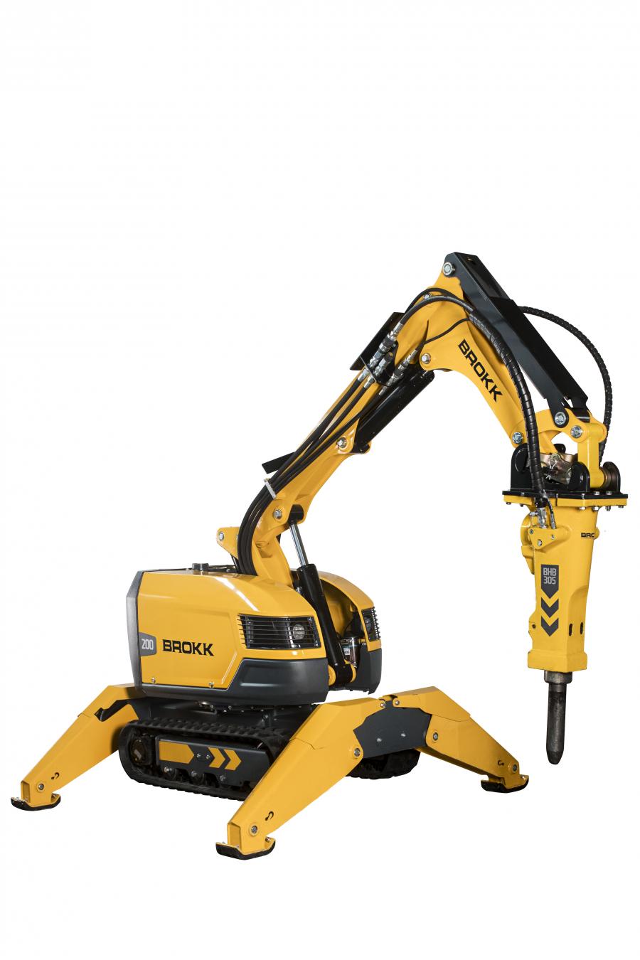 As part of Brokk’s Next Generation of remote-controlled demolition machines, the Brokk 200 is ideal for all-electric mines.