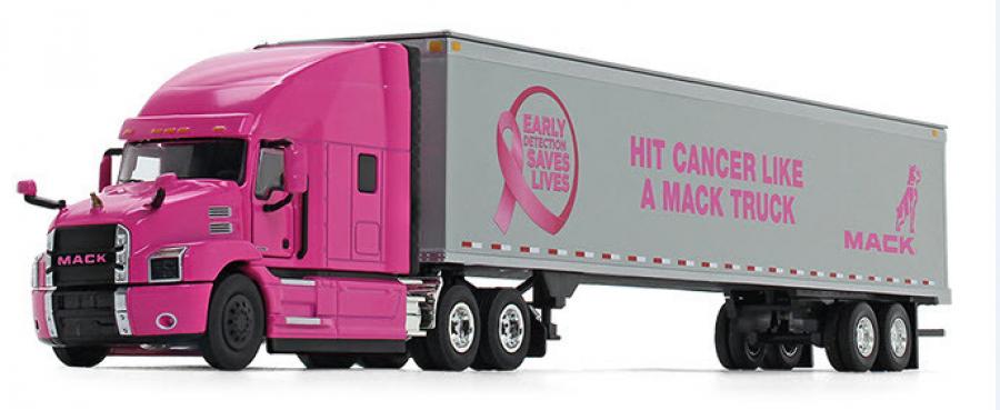 Mack Trucks announced a $10,000 donation to the National Breast Cancer Foundation (NBCF), with a goal to contribute another $25,000, from the proceeds of the sales of a limited edition pink Mack Anthem diecast model.