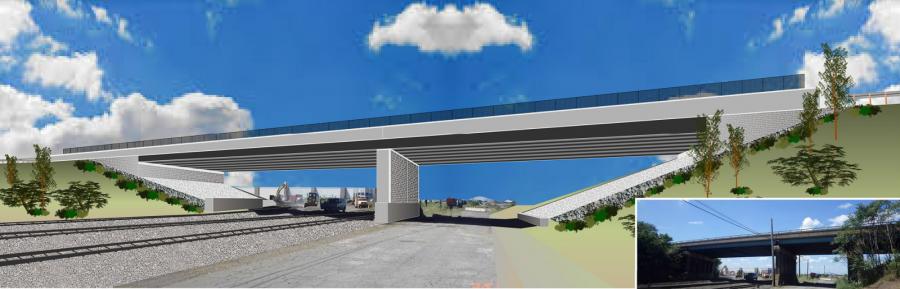Northern Bridge — Wharf Road (MD 151B) over Warehouse Road and Railroad Line. (Maryland.gov rendering)