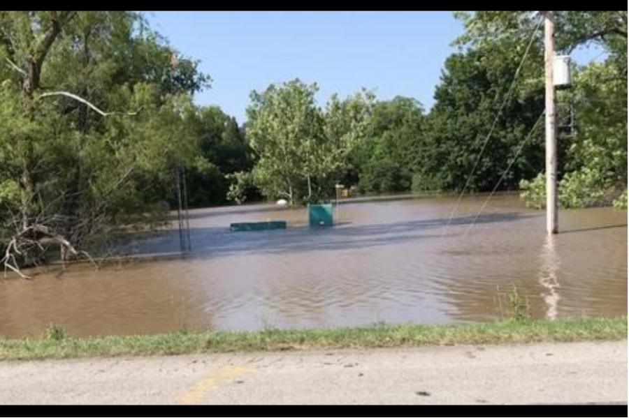 A Fort Smith Park pump station is seen underwater in a video taken by Deputy Director of Utility Services Jimmie Johnson. (Jimmie Johnson photo)