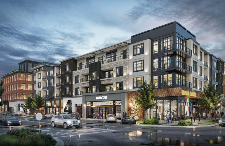 The $45.5 million development will offer modern residential units, high-class office spaces, convenient parking and jobs, totaling more than $100 million in proposed ongoing economic impact for the city. (The Bobo Family Group rendering)