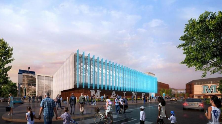 A rendering on plans to update the Alfond Pavillion. (University of Maine rendering)