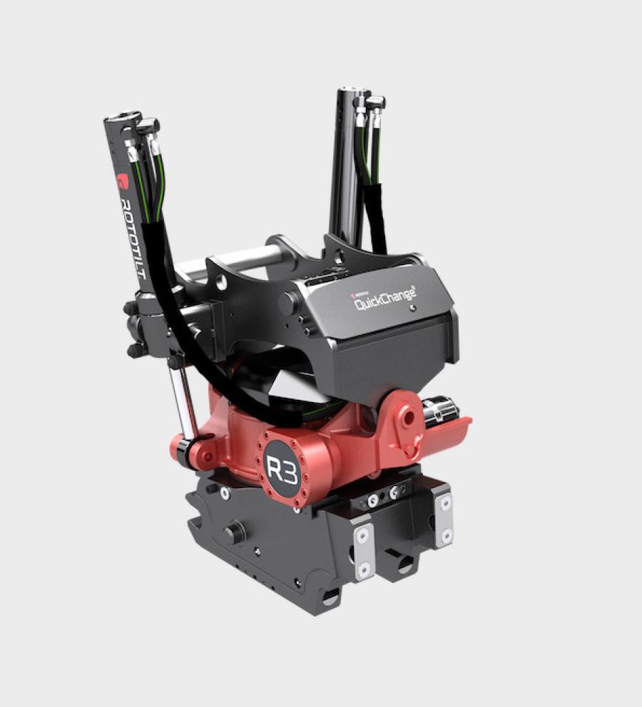 QuickChange can now be provided on tiltrotator models R3 to R8, as well as on QuickChange machine couplers in the 6.6 to 35.2 ton (6 to 32-t) range.