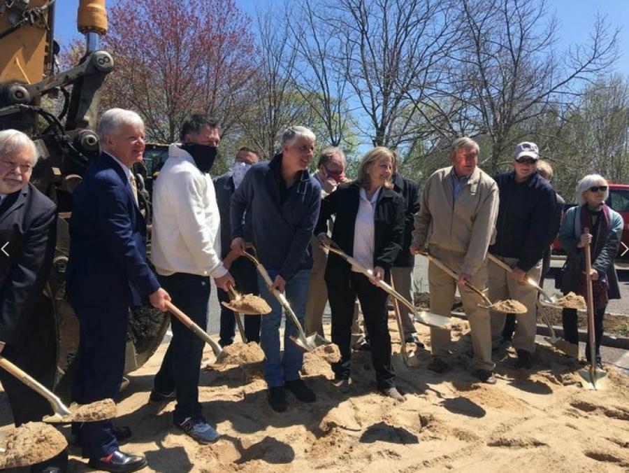After more than six years of planning, engineering, and negotiation, a ceremony was held to mark the commencement of construction on a sewer project in the village that's been a far-off dream for years. (Village of Westhampton Beach photo)