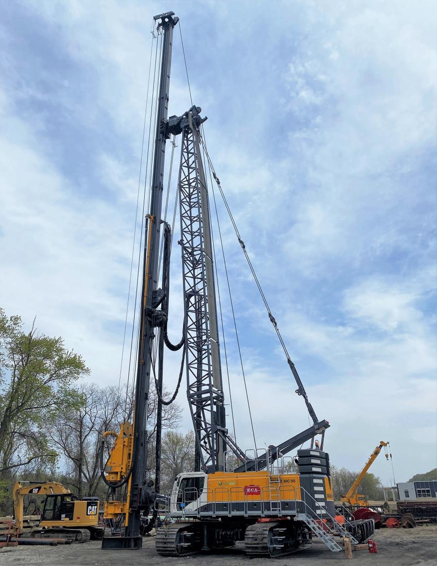 ECA is bringing the BAUER MC 96 duty-cycle crane paired with hanging Berminghammer lead assembly to North America to allow its customers to achieve drilling depths of up to 150 ft. (45 m).