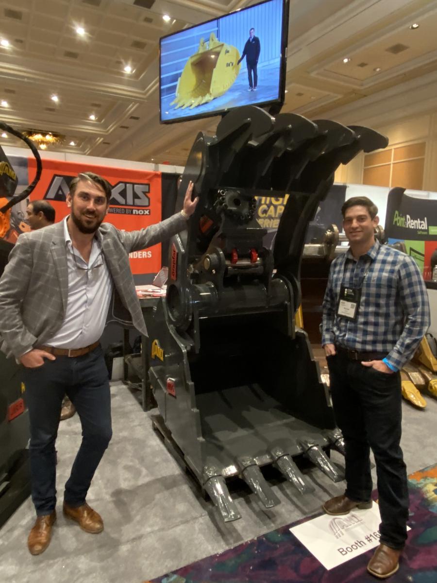 Some of the most innovative, overbuilt attachments available in North America are from  Built Right Attachments, being represented by    Ben Rapple (L), CEO and Mike Cartier, Northeast territory manager.
