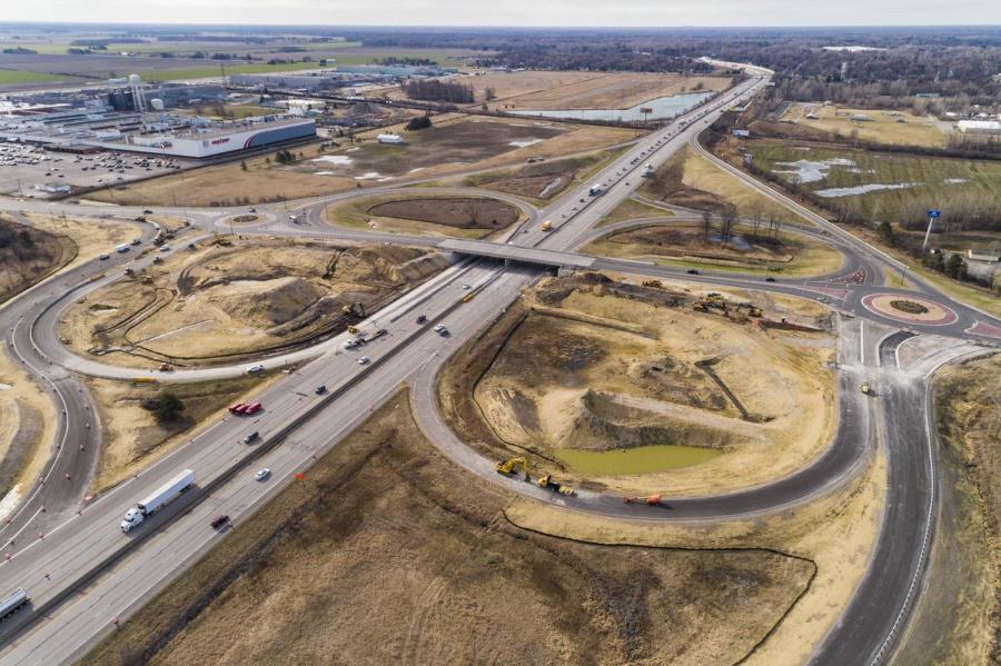 The interchange will include roundabouts at both ends of the bridge. The roundabout will be wider than the former interchange and feature two lanes throughout.