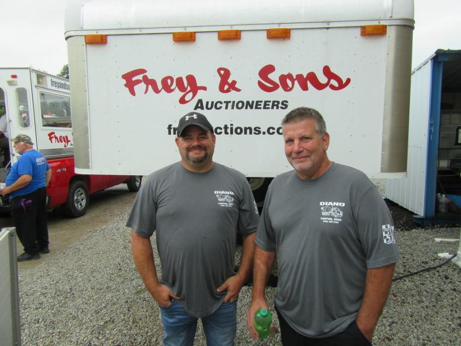 Jerry Weaver (L) and Mario Diano of Diano Ready Mix came to the auction in hopes of taking home some bargains. 
