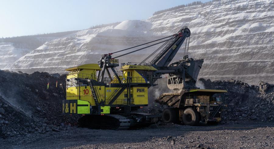 A P&H 4800XPC electric rope shovel operates in Canada.