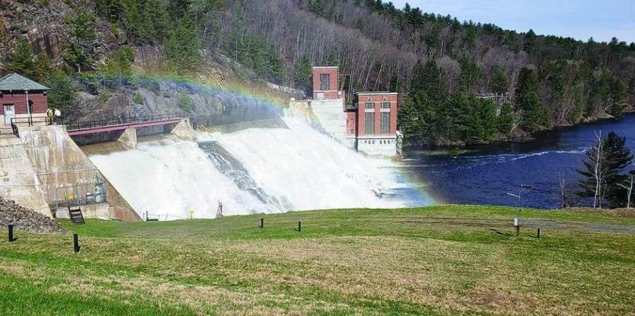 Water poured over the spillway at the Conklingville Dam in Hadley, which forms the Great Sacandaga Lake, in this 2019 photo.