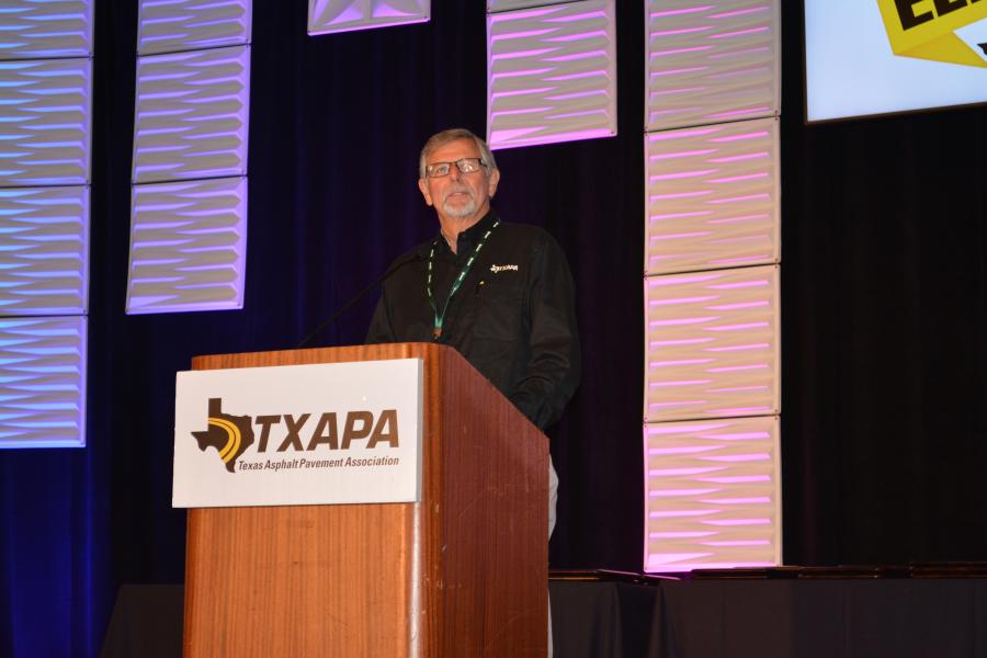 TXAPA Executive Vice President Harold Mullin addresses attendees during the awards presentation at the organization’s 46th annual meeting on Sept. 22 at the Hyatt Hill Country Resort in San Antonio. 