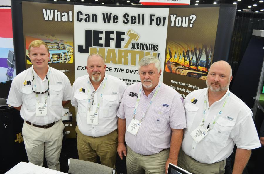 Some of the Jeff Martin Auctioneers’ representatives at the show promoting their auction services (L-R) included Colin Thain, Jeff Martin, Steve Ryals and Brian Neely.