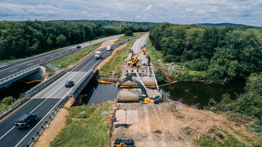 Work on the Hampden Bridge Bundle, a project that involves rebuilding eight bridges and rehabilitating a ninth bridge along a 4-mi. stretch of I-95 in Hampden, Maine, is proceeding, with Cianbro of Pittsfield, Maine, the lead contractor.