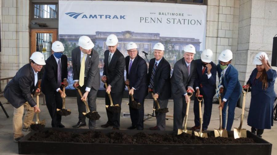 Amtrak and Penn Station Partners on Oct. 22 held a groundbreaking ceremony for the redevelopment and expansion of the historic Baltimore Penn Station on the Northeast Corridor in Maryland. (The Office of Maryland Governor Larry Hogan photo)