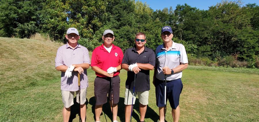 Steve Nelson and Ron Kastor of Tri-Con Materials; Brad Bruins of Advanced Asphalt; and Mike Maynard of TCI Manufacturing hit the links.