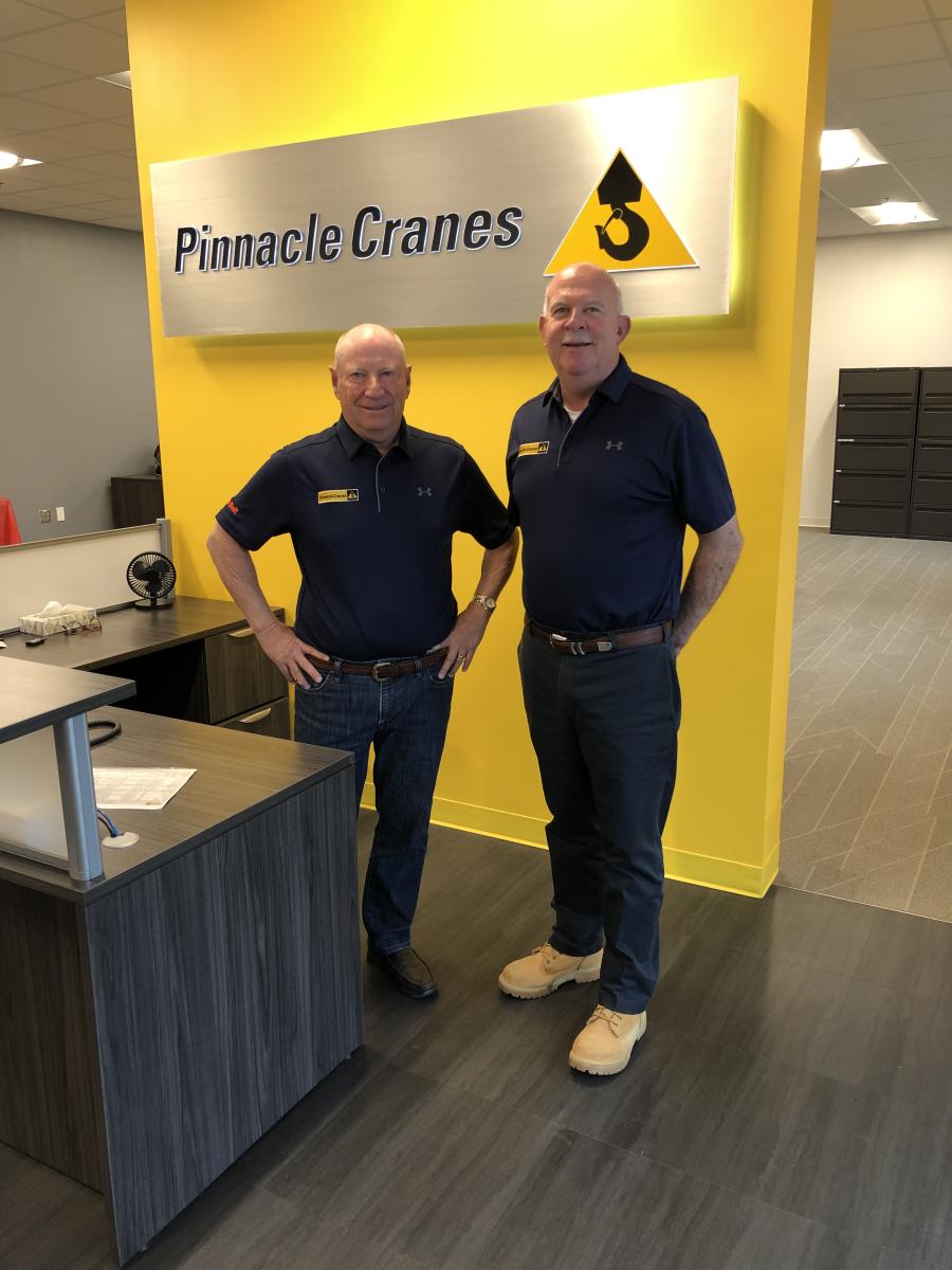 Cliff Forrest (L), CEO of Rosebud Mining Company in Kittanning, Pa., and Jim Mackinson, manager of Pinnacle Cranes.