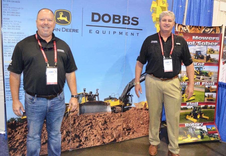 Ready to discuss the John Deere, Hitachi, Bomag, Finn and Tiger line of vegetation control mowers from Dobbs Equipment are Jack Condrey (L) and Greg Dudek.