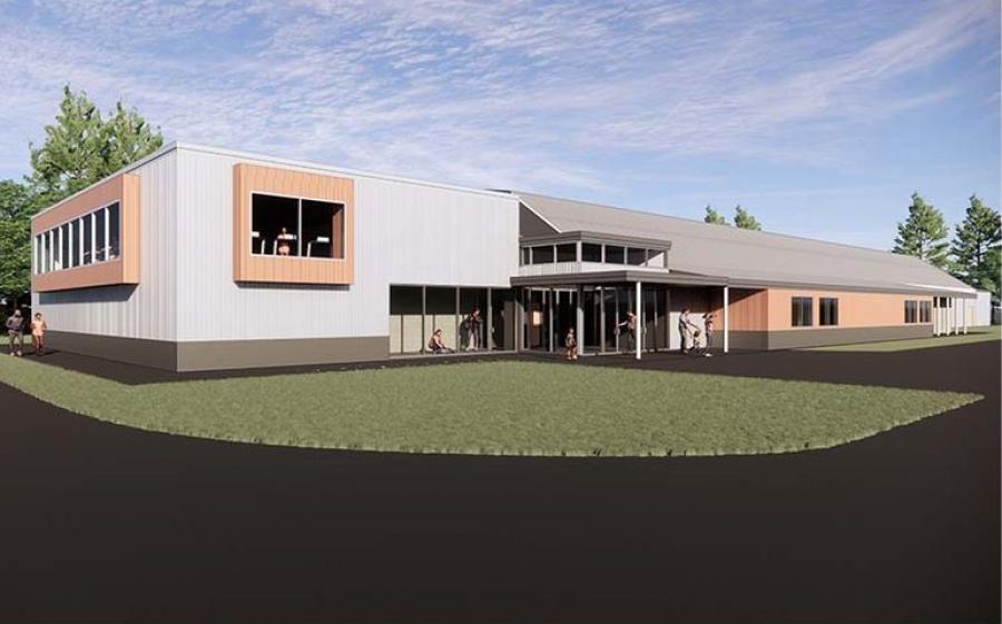 A rendering shows NYA's Travis Roy Ice Arena after a planned $5 million renovation and expansion. (Scott Simons Architects)