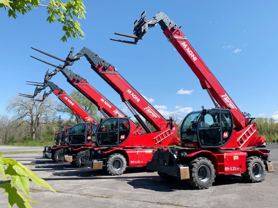 Empire Crane's new Magni telehandlers include multiple RTH6.30s, multiple RTH6.35, a RTH6.39 and a RTH8.25.