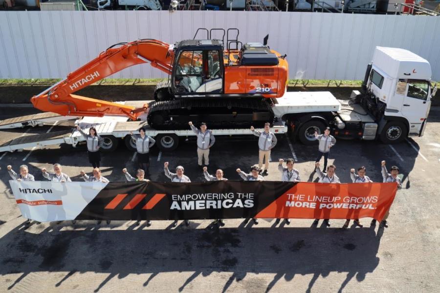 To celebrate this important milestone for Hitachi and its customers, the team in Japan responsible for developing and building this first excavator unit gathered to give it a proper sendoff.