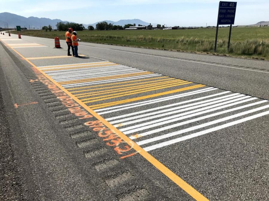 A multiyear study is under way to test 100 different lane striping methods along a 3-mi. stretch on Interstate 84 west of Tremonton.