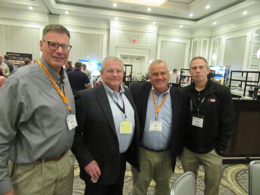 (L-R): Ohio CAT’s Chris Harris, Tom Moore and Ned Herald were joined by Screen Machine Industries’ Timm Miller to speak about the company’s lineup of material processing equipment.
