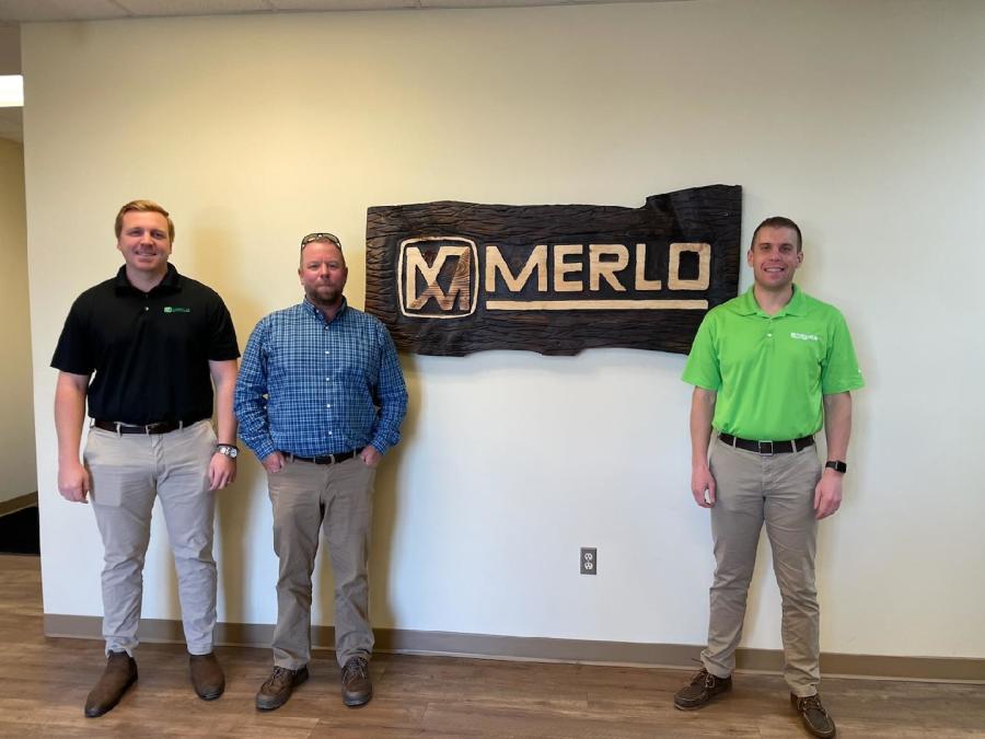 (L-R) are Austin Bailey, sales manager, AMS-Merlo; Truie Brobston, sales manager, Brooks Tractor; and Lewis Brooks, director of sales, Brooks Tractor.