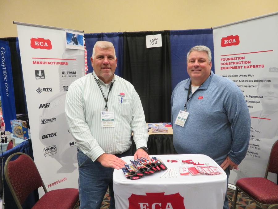 At the Equipment Corporation of America (ECA) booth, John Devine (L) and Larry Goodwin are ready to discuss how ECA can help those in the aggregate industry.
