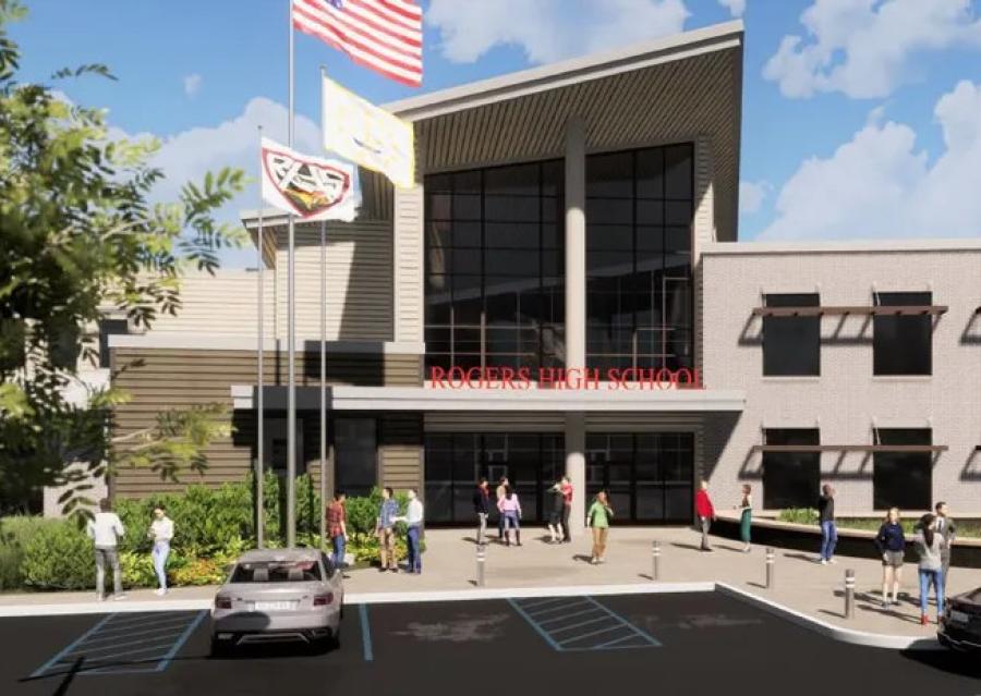Joseph DeSanti, project director of Downes Construction Co., will oversee the build of the new Rogers High School. (Newport Public Schools rendering)