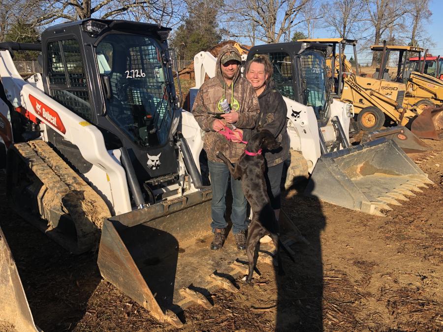 Kyle and Alisha Gannon of Gannon’s Logging in Yadkinville, N.C., came to bid on the Bobcat loaders and excavators.
