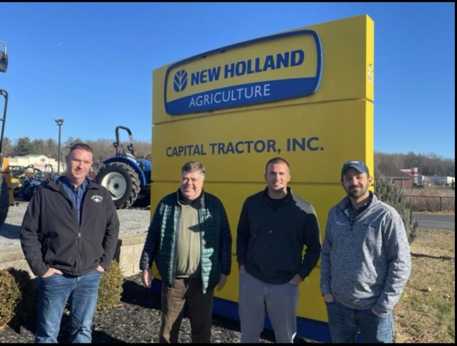 (L-R) are Kevin Armitage and Jamey Gibson of Capital Tractor, and Joe Martini and Greg Calidonna of Clinton Tractor.