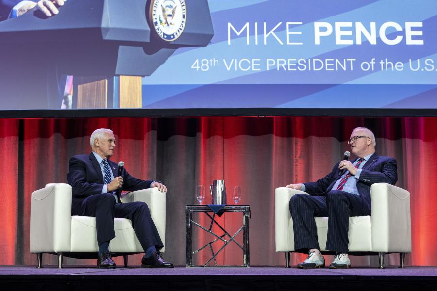 Former Vice President Mike Pence sat down for a chat with AED President and CEO Brian McGuire.