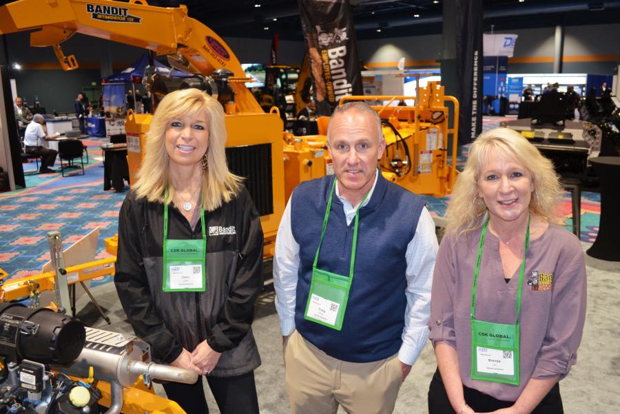 Keeping attendees well informed of the Bandit Industries latest equipment offerings (L-R) are Dawn Cook, Craig Davis and Brenda Lint.