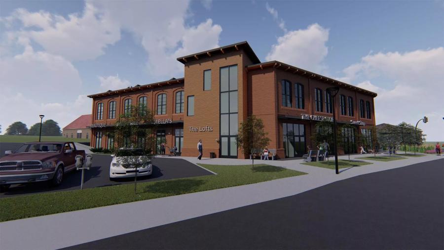 City View Corners is designed to reflect the area’s rich textile manufacturing heritage, according to Doug Dent, GRC’s chief executive officer. (Craig Gaulden Davis Architects rendering)