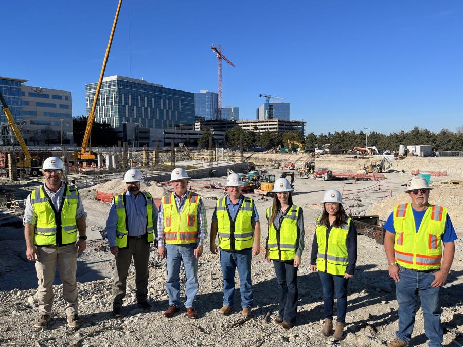 White Construction recently broke ground on the Uptown ATX project in Austin, Texas. (L-R) are Kelly Pollet, superintendent; Neal Moon, vice president; Donald Rutledge, project executive; Ryan Hanel, project executive; Kallie Luttrell, project engineer; Trish Walker, contract administrator; and Paul Tucker, superintendent. Not pictured are Rob Baugher, senior vice president; Hank Hundhausen, project executive; Kelly Linton, senior superintendent; Travis Chaney, assistant superintendent; David, Bood, senior project engineer; and Hillary Davis, contract administrator.
(White Construction  LLC photo)
