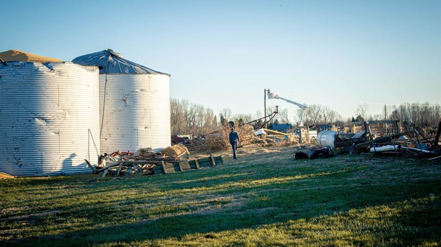 Donations to the Kentucky Agricultural Disaster Relief Program will help farmers rebuild from extensive and costly damage caused by December 2021 tornados. The program is administered by the Kentucky Department of Agriculture, the Kentucky Farm Bureau Education Foundation, and the Kentucky Center for Agriculture and Rural Development. (Kentucky Farm Bureau photo)