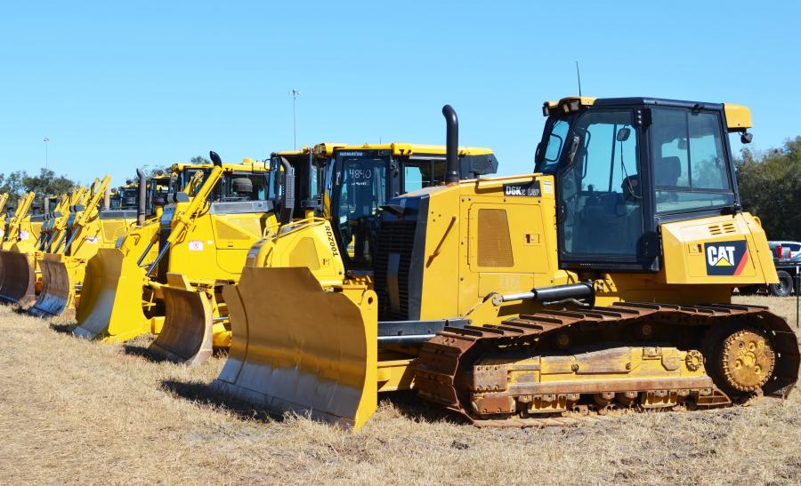 Dozers of all sizes and makes were in the yard and waiting for a new home.