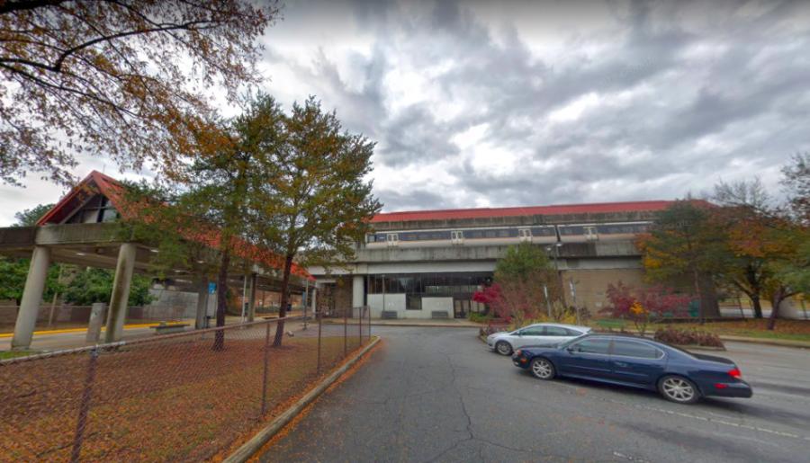 Parking lots around the Bankhead MARTA station near the entrance to Proctor Creek Greenway today. (Google Maps image)