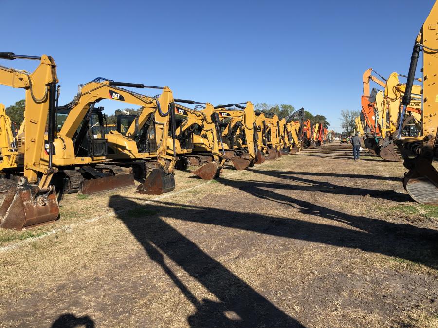 Bidders at the Jeff Martin Auctioneers sales in Florida could vie for a wide selection of excavators.