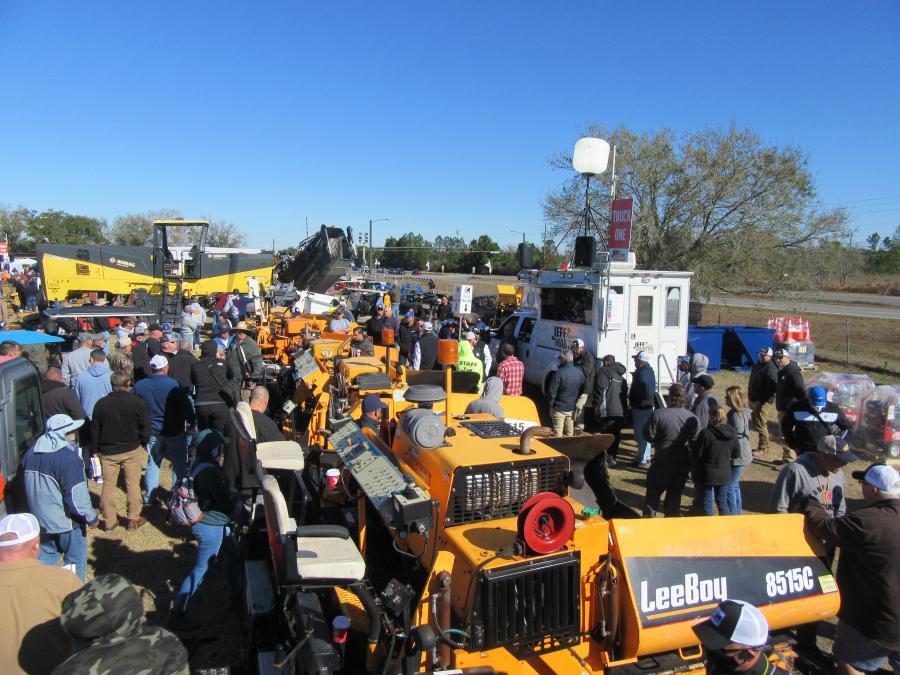 The paving equipment attracted crowds and strong bidding at the Jeff Martin auction.