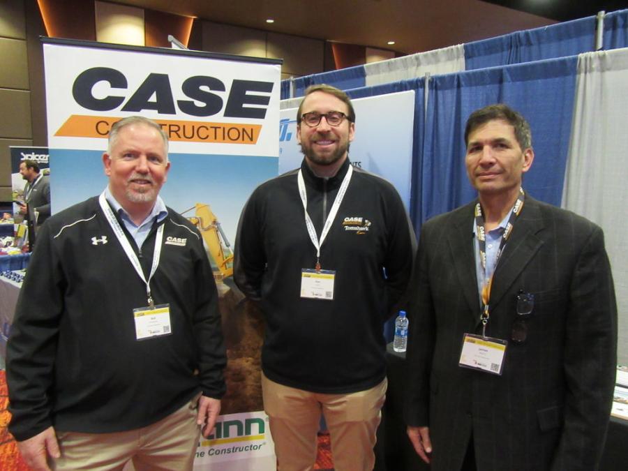 (L-R): McCann Industries’ Bob Richardson, Alex Labus and James Maioho discussed the company’s line of Case equipment.
