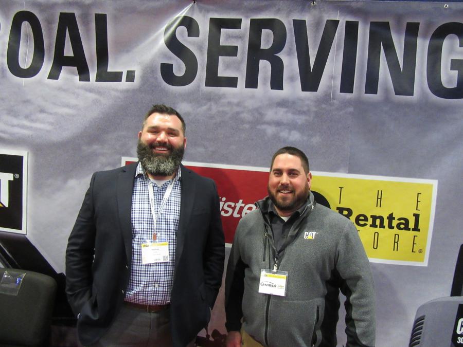 MacAllister Rentals Nathan Brown (L) and Justin Kwolek joined Michigan CAT to speak with attendees about the company’s line of Caterpillar machines for sale and rent. 
