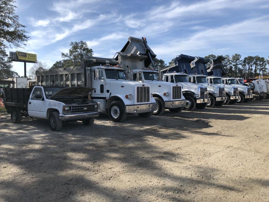The auction included a good selection of dump trucks.