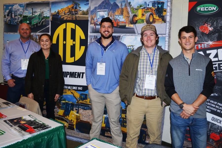 Tractor & Equipment Co. (TEC) has been an exhibitor at this show for all 37 years of the show’s existence. (L-R) are Jon Lake of TEC, Amelia Reynolds of Fecon, and Joseph Roberts, Frazier Shoults and Daniel Evans, all of TEC.