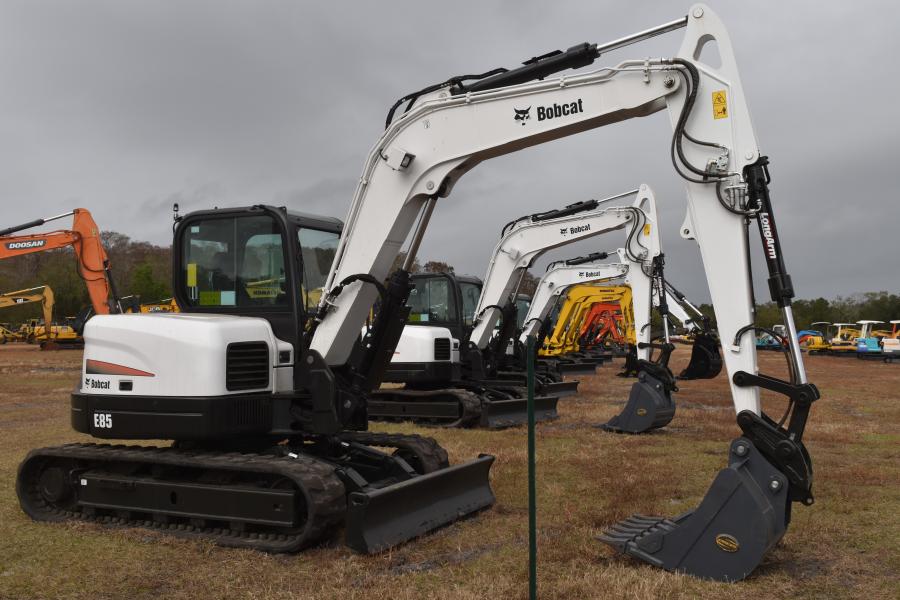 A nice line up of compact excavators — hard to find in this market — are a hot item at this year’s Florida auctions. 
