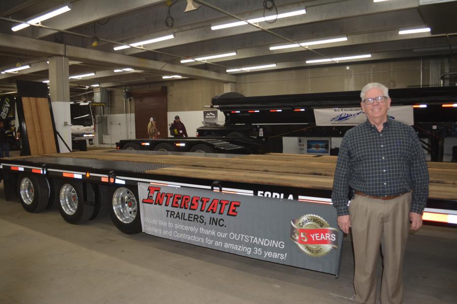 Paving equipment needs to be transported, and heavy haul trailers were prominently displayed at the show.  Treye Phelps of Interstate Trailers was on hand to answer questions about their line of trailers manufactured in Texas.