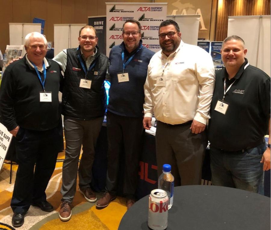 A full contingent was on hand at the Alta Equipment Company booth, including representatives from Alta’s recently acquired Midwest Mine Services. (L-R) are Carl Kupres, Craig Rautiola, Dan Flis, Greg Pease and Bob Keaton.
